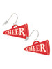 Acrylic 1.25" Red Cheer Megaphone French Earrings