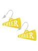 Acrylic 1.25" Yellow Cheer Megaphone French Earrings