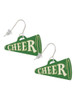 Acrylic 1.25" Green Cheer Megaphone French Earrings