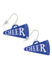 Acrylic 1.25" Royal Blue Cheer Megaphone French Earrings