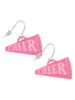 Acrylic 1.25" Hot Pink Cheer Megaphone French Earrings