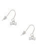Mini Dog Bone with Heart French Earrings