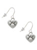 Mini Heart with Paw French Earrings