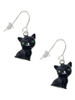 Resin Black Cat French Earrings