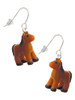 Resin Brown Pony French Earrings