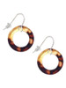 Acrylic 7/8" Ring Mixed Brown and Yellow French Earrings