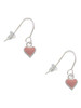 Mini Two Sided Pink Heart French Earrings