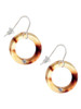 Acrylic 7/8" Ring with 4mm Crystal Mixed Brown and Yellow French Earrings