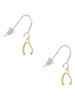 Mini Gold Tone Wishbone French Earrings
