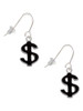 Black Dollar Sign French Earrings