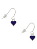 Mini Two Sided Purple Heart French Earrings