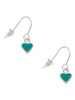 Mini Two Sided Teal Heart French Earrings