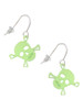 Acrylic Small Lime Green Skull French Earrings