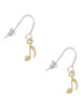 Mini Gold Tone Eighth Note French Earrings
