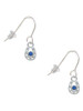Mini Horseshoe with Blue Crystal French Earrings