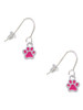 Mini Translucent Hot Pink Paw French Earrings