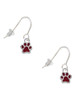Mini Translucent Maroon Paw French Earrings