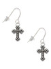 Small Botonee Cross with Beaded Decoration French Earrings