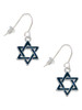 Blue Star Of David French Earrings