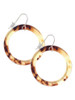 Acrylic 1 1/2" Ring Mixed Brown and Yellow French Earrings
