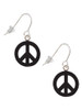 Acrylic Small Black Peace Sign French Earrings