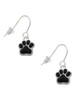 Small Black Paw French Earrings