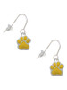 Small Yellow Paw French Earrings