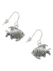 Antiqued Fish French Earrings