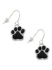 Large Black Paw French Earrings