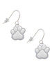 Large White Paw French Earrings