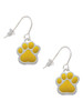 Large Yellow Paw French Earrings