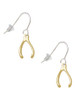 Gold Tone Wishbone French Earrings