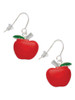 Large Red Apple French Earrings