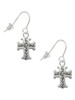 Scroll Cross with Antiqued Decoration French Earrings