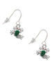 Mini Green Tree Frog French Earrings