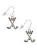 Golf Clubs with Golf Ball French Earrings
