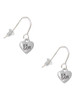 Mini 3-D ''Big Sister'' Heart French Earrings