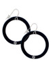 Acrylic 1 1/2" Ring with 4mm Crystal Black French Earrings