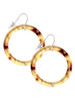 Acrylic 1 1/2" Ring with 4mm Crystal Mixed Brown and Yellow French Earrings