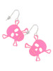 Acrylic Large Pink Skull French Earrings
