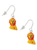 Resin Yellow Lion French Earrings