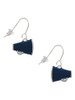 Small Navy Blue Megaphone French Earrings