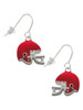 Small Red Football Helmet French Earrings