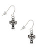 Antiqued Celtic Cross French Earrings