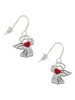 Lined Angel with Red Heart French Earrings