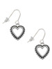 Open Heart with Beaded Border French Earrings