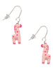 Resin Pink Geronimo the Giraffe French Earrings