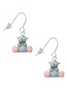 Resin Grey Hippopotamus Honey French Earrings