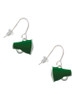 Small Green Megaphone French Earrings