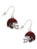Small Maroon Football Helmet French Earrings